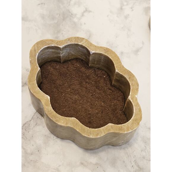 Vintage Trinket Box Hand Carved Stone Mother of Pearl FETCO Made in India - Picture 10 of 15